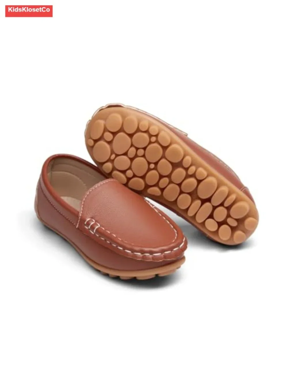Boys Slip On Loafers Faux Leather Mocc Casual Dress School Shoes